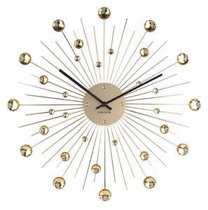 KARLSSON Nástěnné hodiny Sunburst velké zlaté krystaly ∅ 50 cm