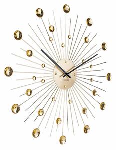 KARLSSON Nástěnné hodiny Sunburst velké zlaté krystaly ∅ 50 cm