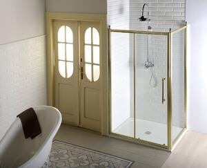 Gelco, ANTIQUE čtvrtkruhová sprchová zástěna 900x900mm, 2 dveře, čiré sklo, bronz, GQ5290C