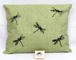 Pohankový polštář s levandulí - zelený, vážky