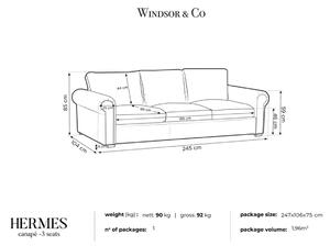  Třímístná pohovka Hermes 245 × 104 × 85 cm WINDSOR & CO
