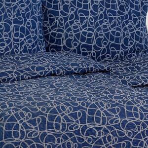 Goldea krepové ložní povlečení - vzor 931 námořnická lana na tmavě modrém 140 x 220 a 70 x 90 cm