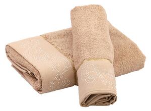 Vesna | Set ručníků s kamínky 50x100 cm a 30x50cm hnědý