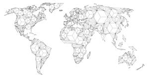 Fototapeta - Mapa světa - černobílá II 200x154 + zdarma lepidlo