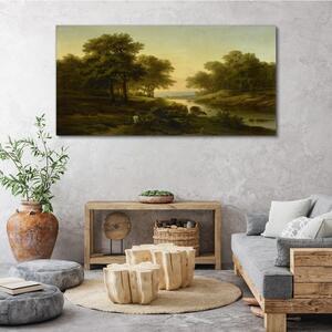 Obraz na plátně Obraz na plátně Krajina řeka las příroda