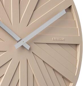KARLSSON Nástěnné hodiny Slides hnědé 40 × 2,5 cm