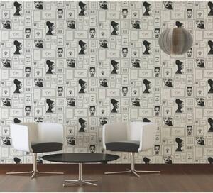 A.S. Création | Vliesová tapeta na zeď Metropolitas Stories 36918-2 | 0,53 x 10,05 m | metalická, černá, bílá