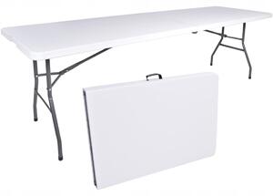 SUPPLIES VIKING 242 cm rozkládací cateringový plastový stůl - bílá barva