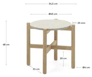 Bílý betonový zahradní odkládací stolek Kave Home Pola 54,5 cm