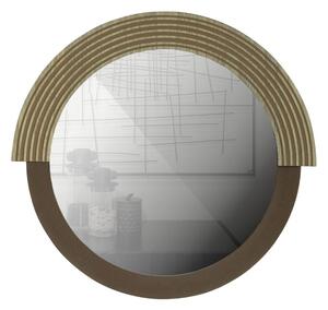 Hoorns Dřevěné kulaté nástěnné zrcadlo Zebina 57 cm