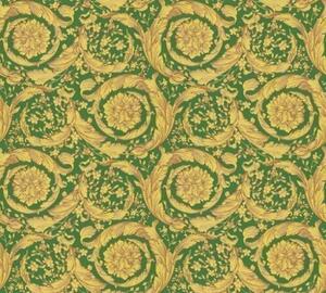A.S. Création | Vliesová tapeta na zeď Versace 36692-6 | 0,70 x 10,05 m | zelená, žlutá, hnědá
