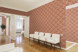 A.S. Création | Vliesová tapeta na zeď Versace 36692-7 | 0,70 x 10,05 m | červená, béžová, hnědá