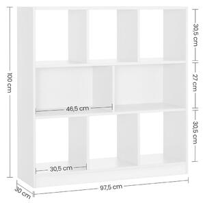 Bílá Knihovna 30 × 100 × 97,5 cm VASAGLE