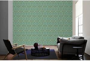 A.S. Création | Vliesová tapeta na zeď Versace 37049-7 | 0,70 x 10,05 m | zelená, zlatá, šedá, metalická