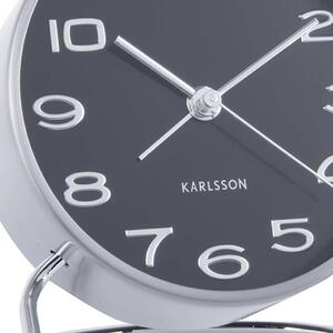 KARLSSON Budík Clock Classical černá ∅ 9,5 × 11 cm