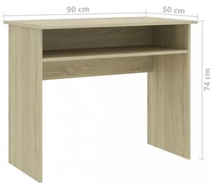 Psací stůl s policí 90x50 cm Dekorhome Dub sonoma / bílá