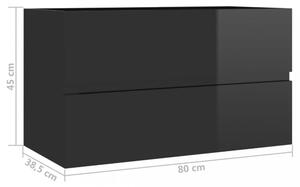 Skříňka pod umyvadlo 80 cm černá lesk Dekorhome - POSLEDNÍ KUS