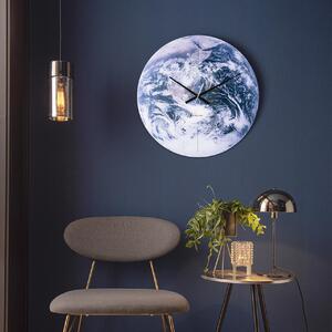KARLSSON Nástěnné hodiny Earth modrá ∅ 60 cm
