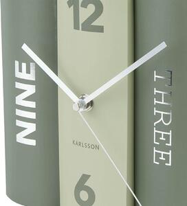 KARLSSON Stolní hodiny Book zelené 21,2 × 16,8 × 21,2 cm