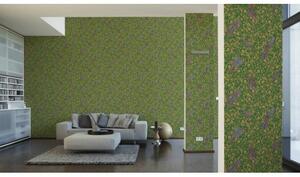 A.S. Création | Vliesová tapeta na zeď Versace 37053-3 | 0,70 x 10,05 m | zelená, žlutá, hnědá