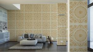 A.S. Création | Vliesová tapeta na zeď Versace 37055-2 | 0,70 x 10,05 m | zlatá, bílá, krémová