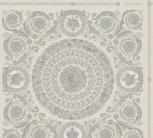 A.S. Création | Vliesová tapeta na zeď Versace 37055-5 | 0,70 x 10,05 m | metalická, bílá, krémová