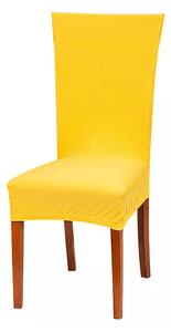 Univerzální elastický potah na židli Káro jemné - Žlutá