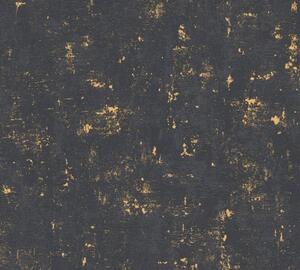 Vliesová tapeta na zeď Blooming 2307-82 | 0,53 x 10,05 m | černá, zlatá | A.S. Création