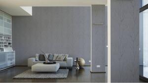 A.S. Création | Vliesová tapeta na zeď Blooming 37260-1 | 0,53 x 10,05 m | šedá, bílá, metalická