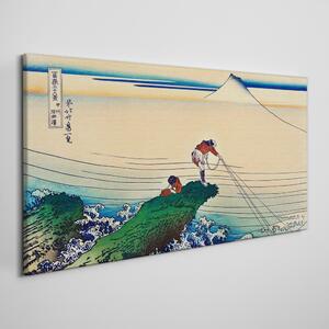 Obraz na plátně Obraz na plátně Asie Ocean Mountain Rybář