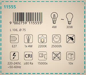 Eglo 11555 RETRO LED BULB - Retro LED žárovka A75 (LED žárovka Edison do retro a rustikálních svítidel)