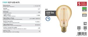 Eglo 11691 Retro Bulb - Stmívatelná LED retro žárovka 4W, E27 LED A75 (LED žárovka s velmi teplou barvou světla 1700K)
