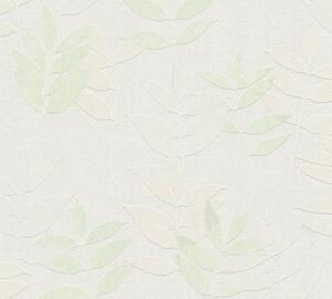 Vliesová tapeta na zeď Blooming 37261-2 | 0,53 x 10,05 m | béžová, šedá, zelená, krémová | A.S. Création