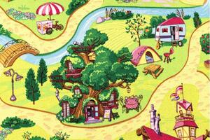 Vopi | Dětský koberec Pohádková vesnice - 200 x 200 cm