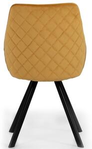 Žlutá sametová jídelní židle Tenzo Ritz