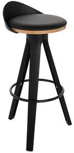 Černá barová židle z ekokůže J-line Janha 77 cm