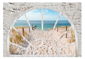 Samolepící fototapeta - Pohled z okna na pláž 98x70