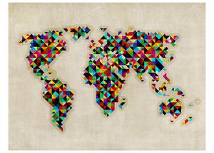 Fototapeta - Mapa světa - kaleidoskop barev 200x154 + zdarma lepidlo