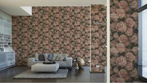 A.S. Création | Vliesová tapeta na zeď New Studio 37402-2 | 0,53 x 10,05 m | zelená, hnědá, růžová