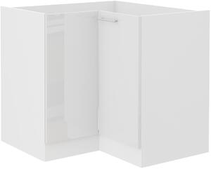 Rohová kuchyňská skříňka spodní 83 x 83 cm GOREN - Bílá lesklá
