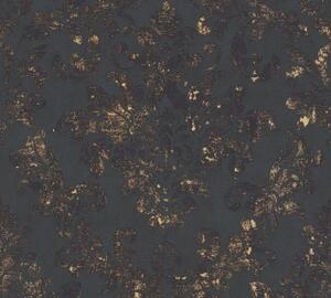 Vliesová tapeta na zeď Dimex 2021 37413-2 | 0,53 x 10,05 m | černá, zlatá | A.S. Création