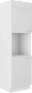 STL 60 cm skříňka vysoká 2D na vestavnou troubu LARA Barevné provedení: Bílá / Šedý lesk