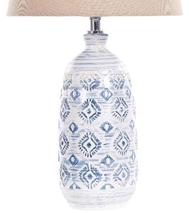Keramická stolní lampa bílá/ modrá PALAKARIA