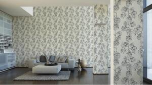 A.S. Création | Vliesová tapeta na zeď Greenery 37281-2 | 0,53 x 10,05 m | bílá, černá, šedá