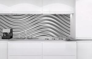 DIMEX | Fototapeta do kuchyně Stříbrné vlny KI-180-103 | 180 x 60 cm | metalická, šedá