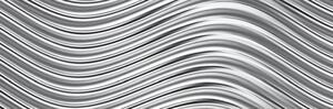 DIMEX | Fototapeta do kuchyně Stříbrné vlny KI-180-103 | 180 x 60 cm | metalická, šedá