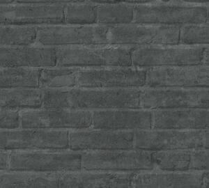 Vliesová tapeta na zeď Industrial 37747-5 | 0,53 x 10,05 m | černá, šedá | A.S. Création
