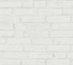 Vliesová tapeta na zeď Industrial 37747-4 | 0,53 x 10,05 m | bílá, šedá, krémová | A.S. Création