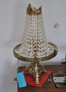 Štrasová stylová křišťálová lampa na stůl z odlévané mosazi 36460-1