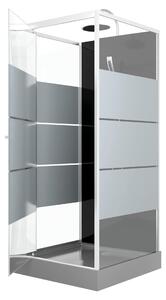 Kompletní sprcha MARWELL Kompletní sprcha Dusy 80 x 80 x 225 cm - kompletní sada včetně sprchové vaničky a baterie - kulatá sprcha s předním vstupem